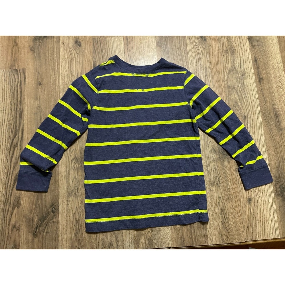 Ruff Hewn Shirt, Boy's Size Small, Green Blue, Striped, Long Sleeve